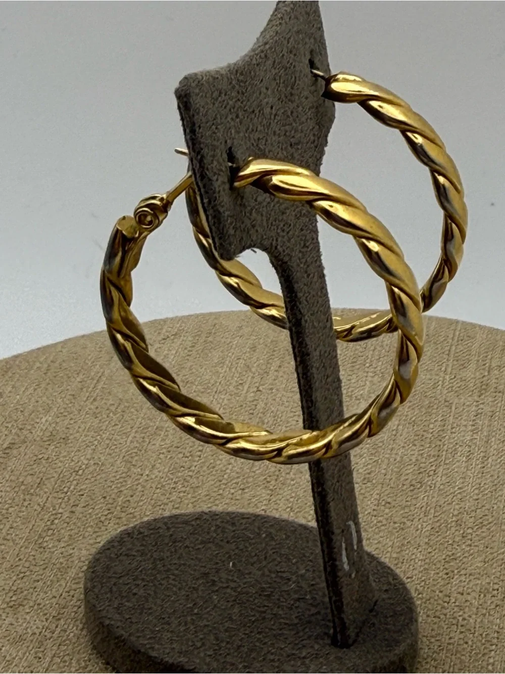 Vintage Gold-Tone Monet pat pending  Twisted Hoop Earrings - Women Jewelry